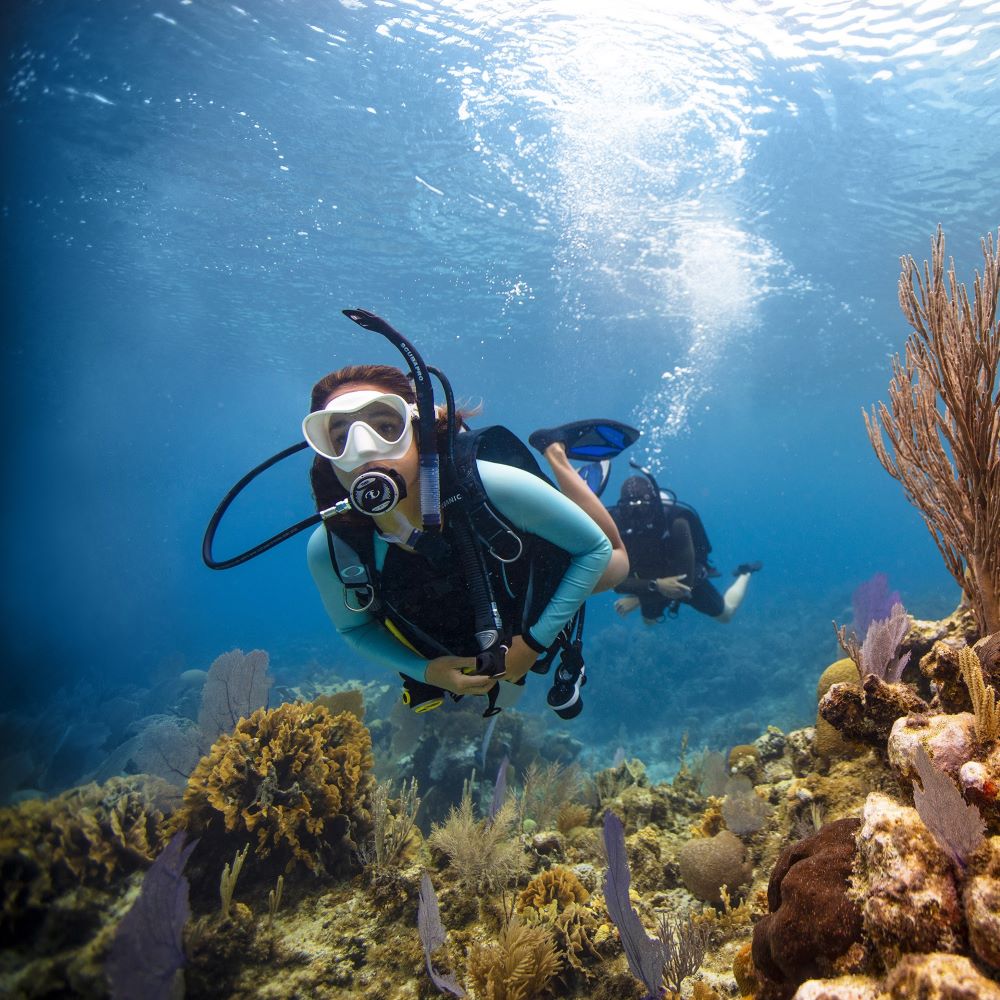 New diver ready to begin scuba training